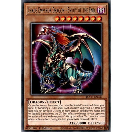 Yu-gi-oh! Chaos Emperor Dragon - Envoy Of The End - Toch-en030 - Rare 