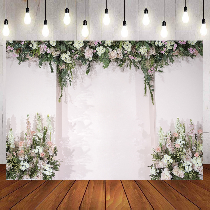 Romantic Wedding Photo Backdrops For Photo Studio Flowers Wall Bridal
