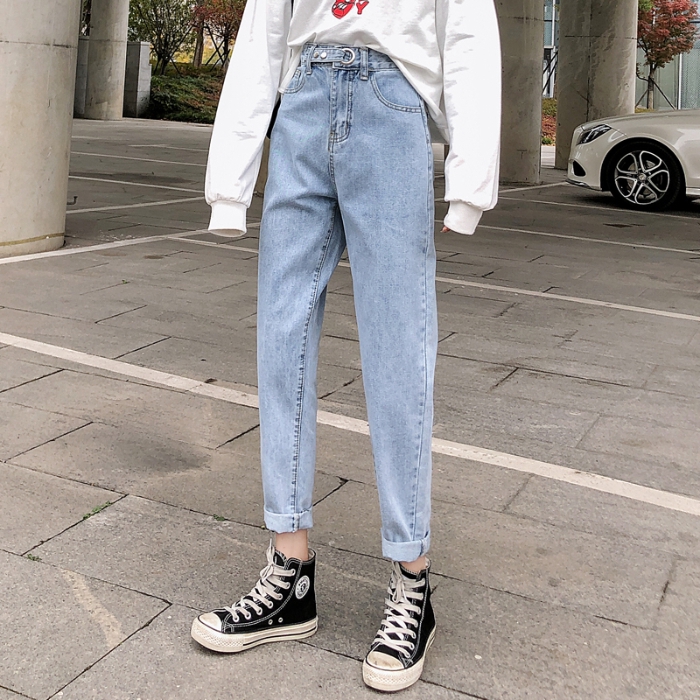 high waisted dad jeans