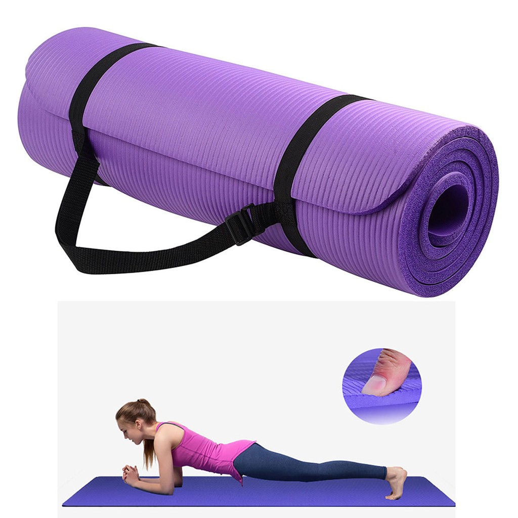 Extra Thick Exercise Yoga Mat With Carrying Strap Shopee Philippines