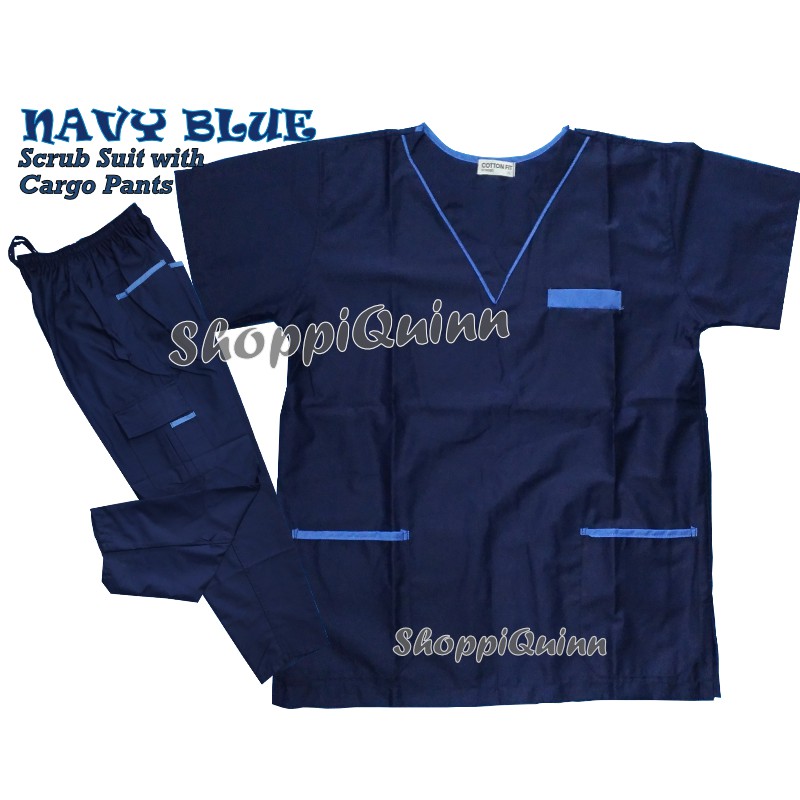LCC Navy Blue Scrub Suit - CARGO Pants | Shopee Philippines