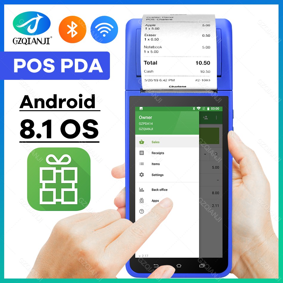 Pda Pos 58mm Bluetooth Thermal Receipt Printer 3g Wifi Mobile Order Pos Terminal Handheld Android 8 1 Free App Loyverse Pos Shopee Philippines