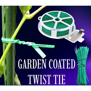 13/17/23cm Garden Coated Twist Wire String Tie Plant Support Plastic Strap 