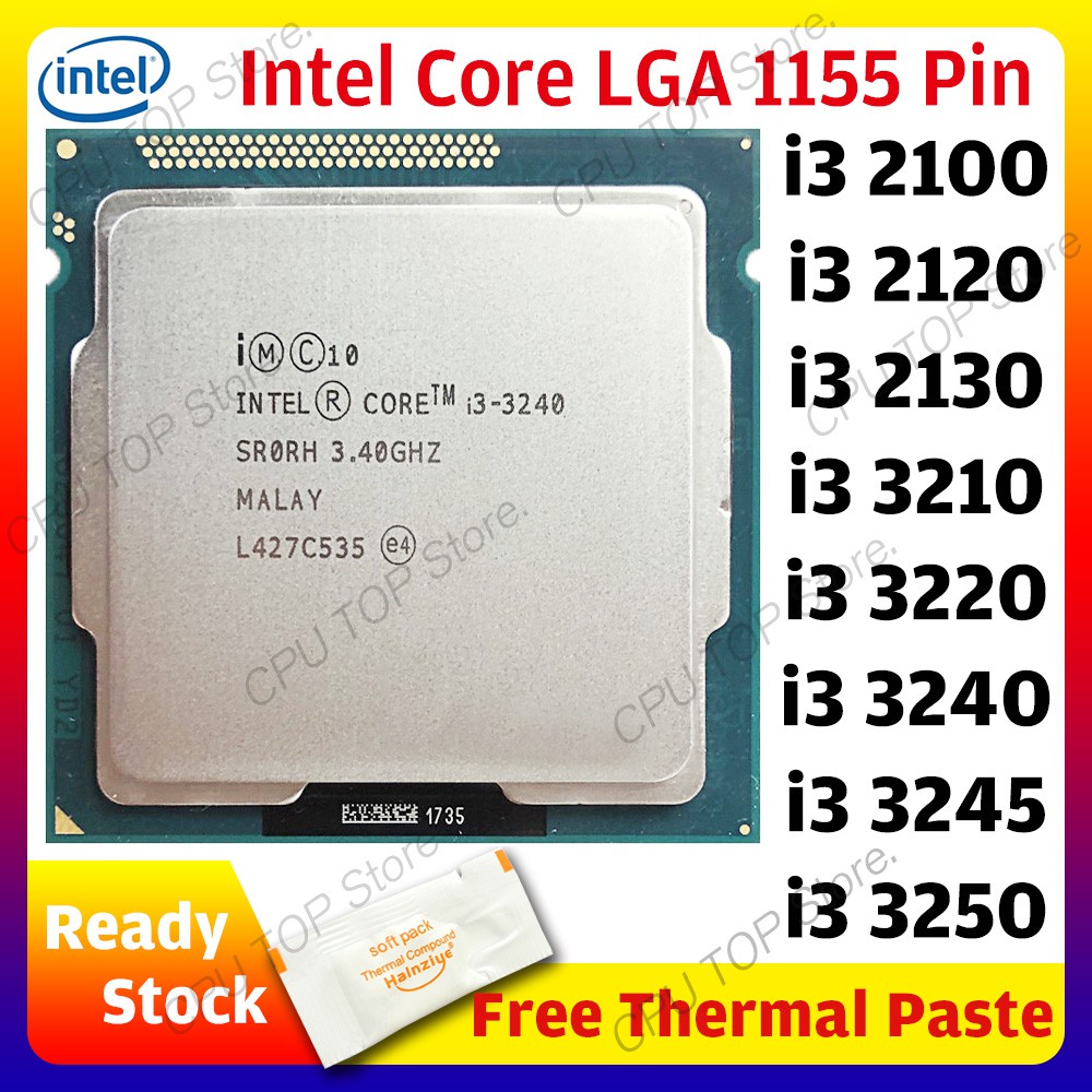 Intel Core I3 3210 32 3240 3245 3250 I3 2100 21 2130 Dual Core Cpu Processor Lga 1155 Pin Shopee Philippines