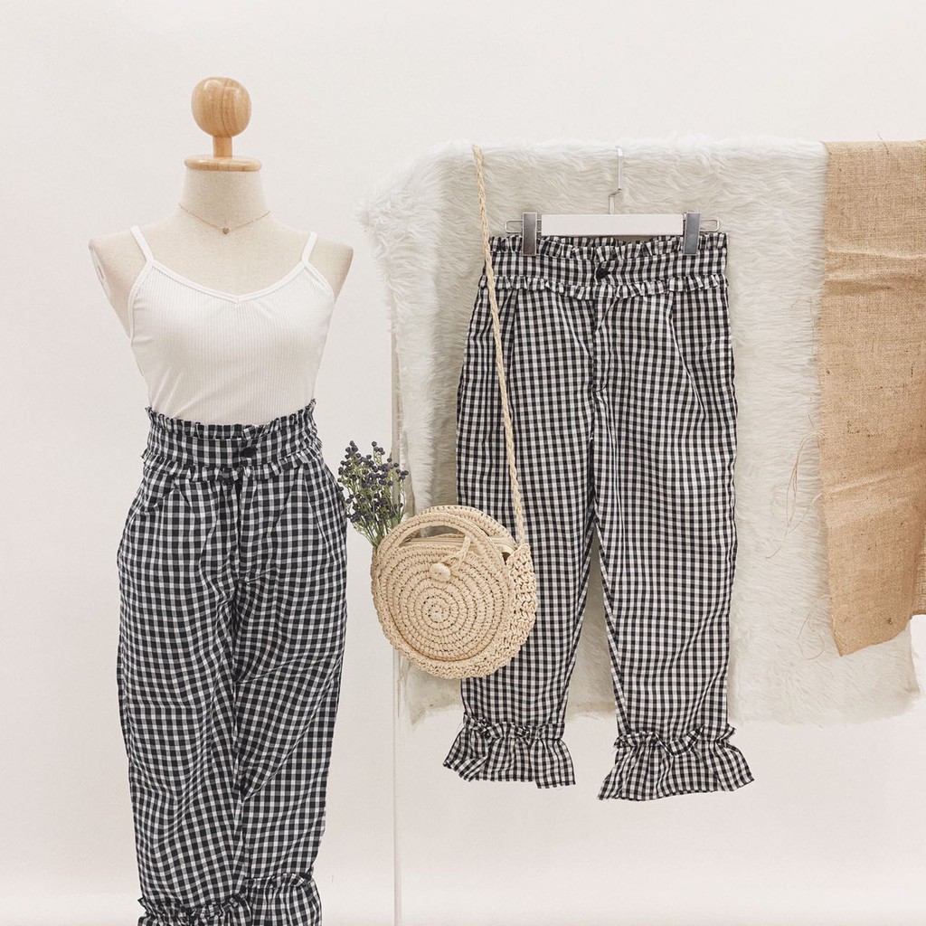 Gingham Pants (fits S-M) | Shopee Philippines