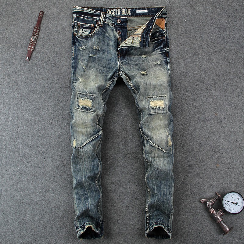 mens button jeans