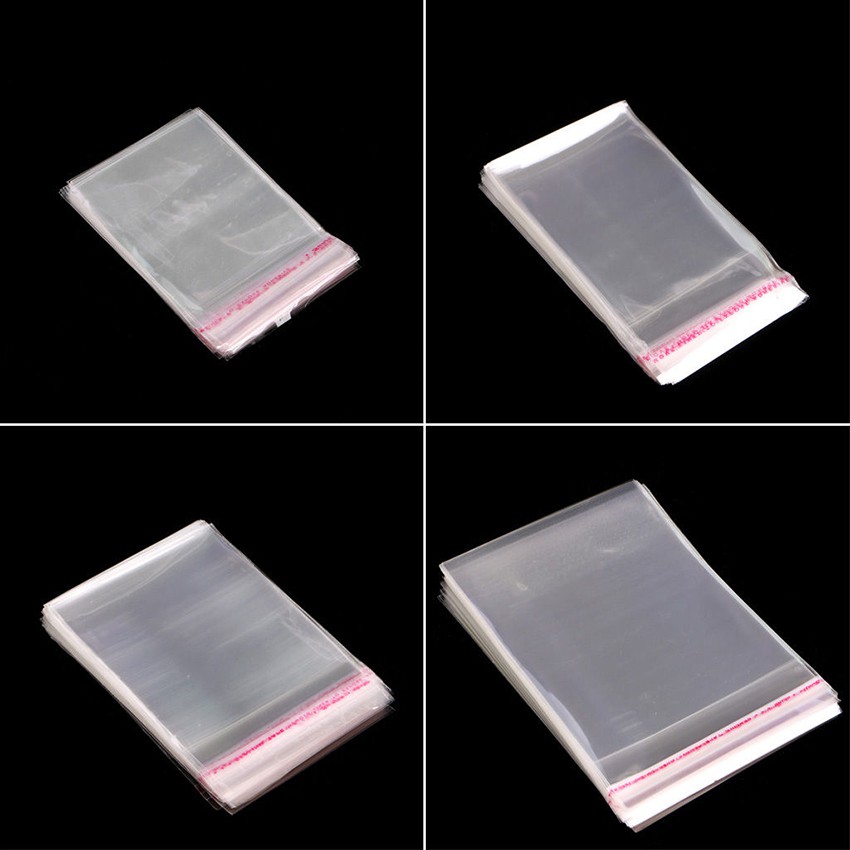 100pcs Resealable Poly Bag Transparent Opp Bag Plastic Bags Self Adhesive Seal