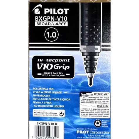 Pilot BXGPN-V10 Broad Black V10 Grip One Piece | Shopee Philippines