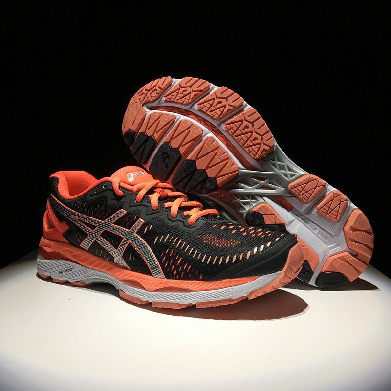 Asics Women S Gel Kayano 23 Running Shoes Black Orange Shopee Philippines