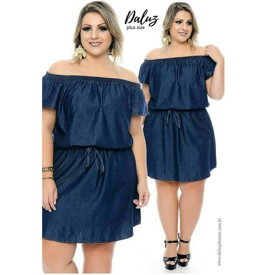 off the shoulder jean dress plus size