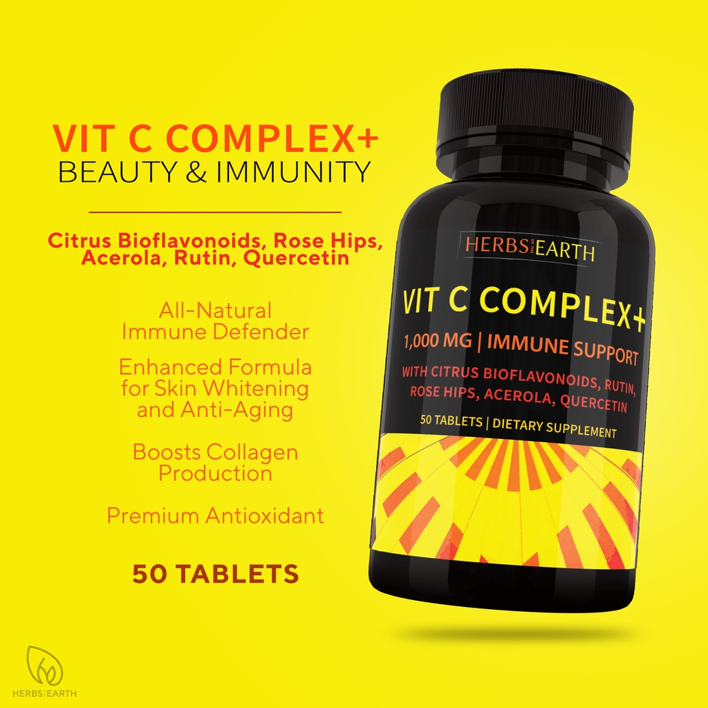 Vitamin C 1000 Mg Quercetin Rose Hips Citrus Bioflavonoids Immunity Complex Heart And Skin Health Shopee Philippines