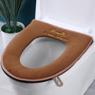 2Pcs Toilet Seat Covers Warm Washable Winter Soft Comfortable Flannel Toilet Seat Pads for Home Bathroom #3