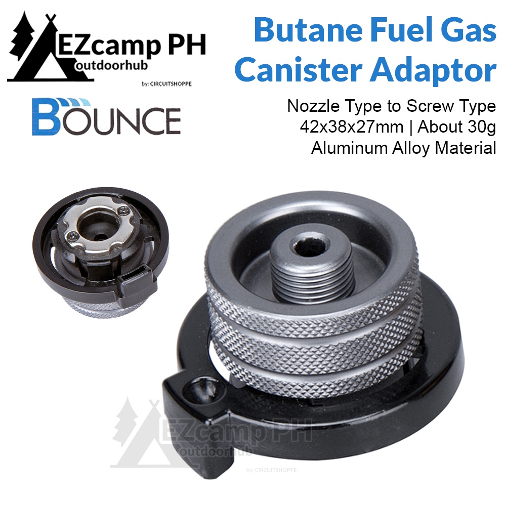 BOUNCE Butane Gas Canister Adapter Nozzle to Screw Type Camping Fuel