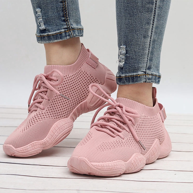 breathable elastic cloth sneakers platform slip on sneakers