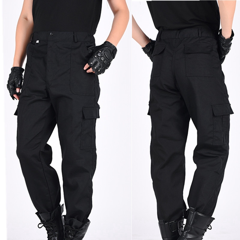 army cargo pants black