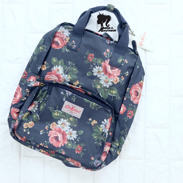 cath kidston blue floral backpack