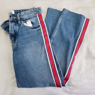 jeans with track stripes