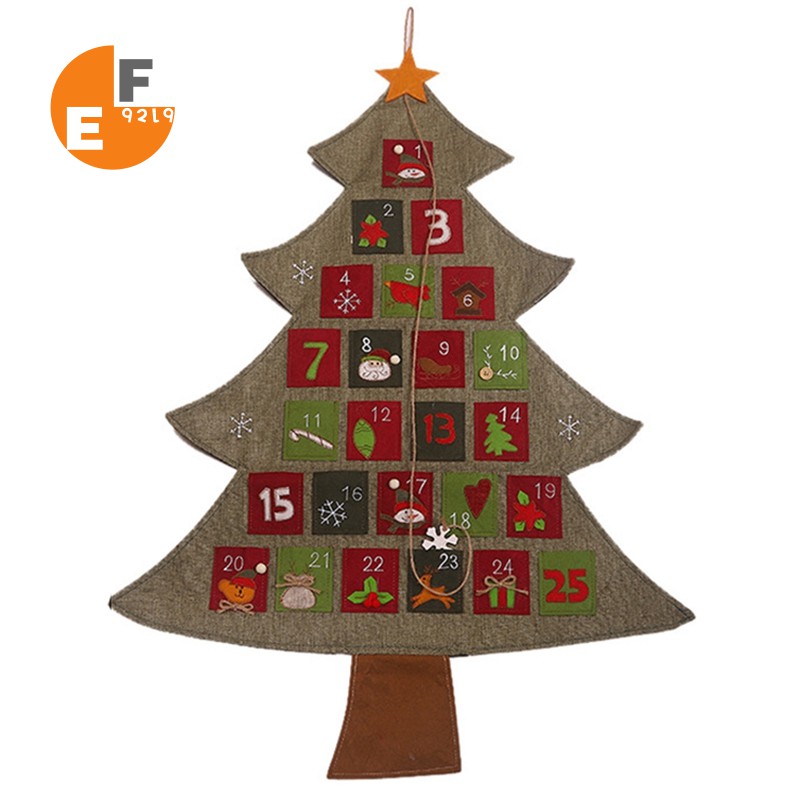 Advent Hanging Xmas Countdown Calendar Christmas Decorations for Home Happy New Year 2020 Decor ...