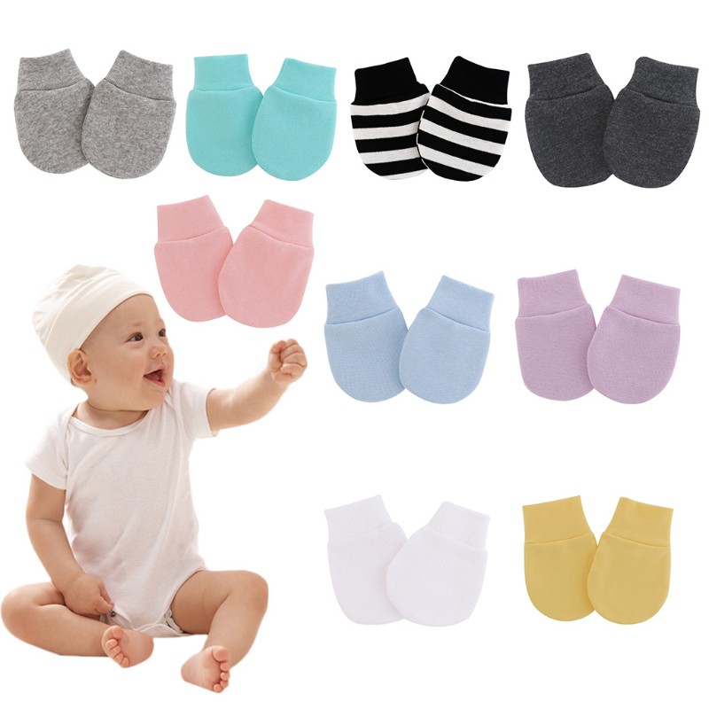 Baby Anti Scratching Soft Cotton Gloves Newborn Infant Handguard ...