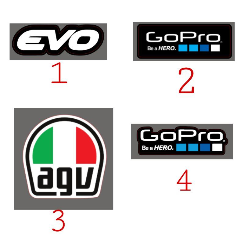 Evo Sticker / GoPro / Go Pro AGV High Quality Motor Stickers -sold per ...