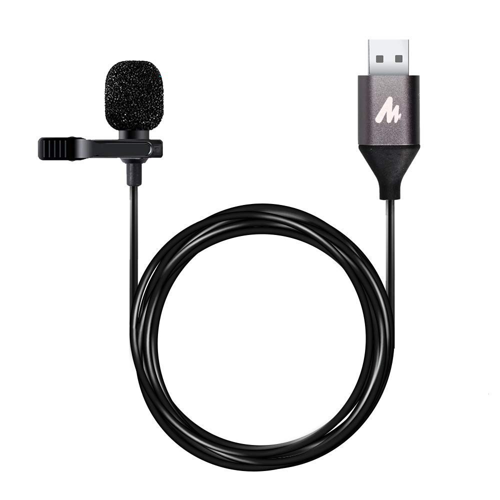 Maono AU-410 USB 2.0 Lapel Microphone Clip-on Shirt Collar ...