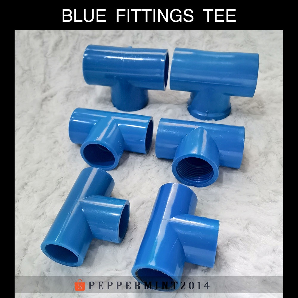 Poly Blue Tee Plain Threaded Waterline Fittings Water Supply Live