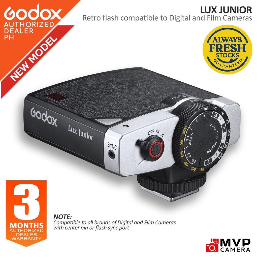 GODOX Lux Junior Retro Design Flash for Digital and Film Cameras w/ Center Pin Sync Port MVP CAMERA #1