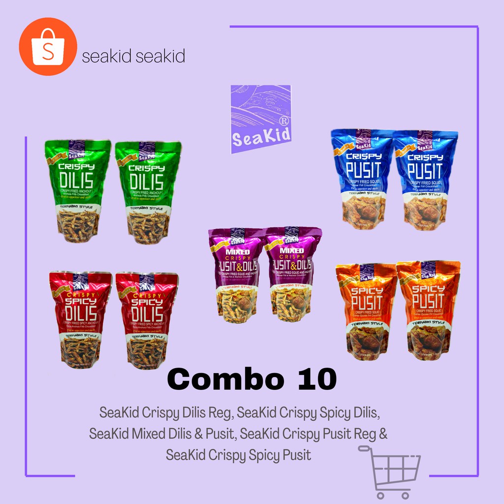 Seakid Crispy Dilis & Pusit: 2 Each (Combo 10) | Shopee Philippines