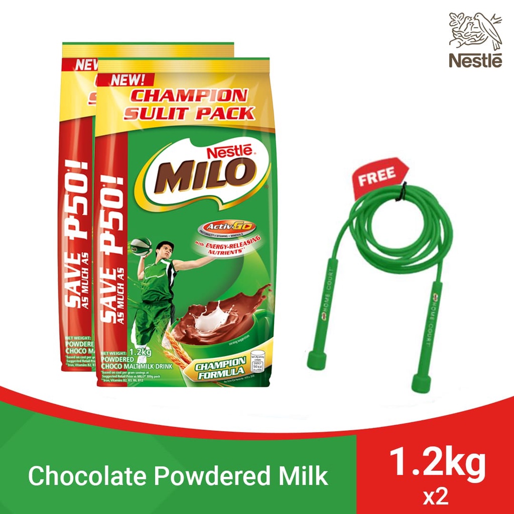 MILO Powdered Choco Malt Milk Drink 1 2kg Pack Of 2 With Free
