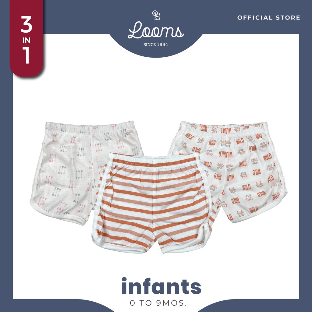 Looms Infant 3-12 Months 3 In 1 Girls Shorts 3 Pcs. Pack - Wild Little ...