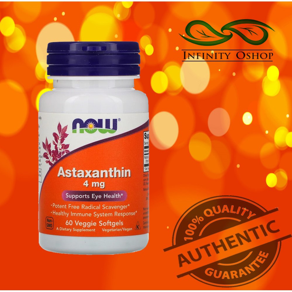 Now Foods Astaxanthin 4 Mg 60 Veggie Softgels Shopee Philippines 