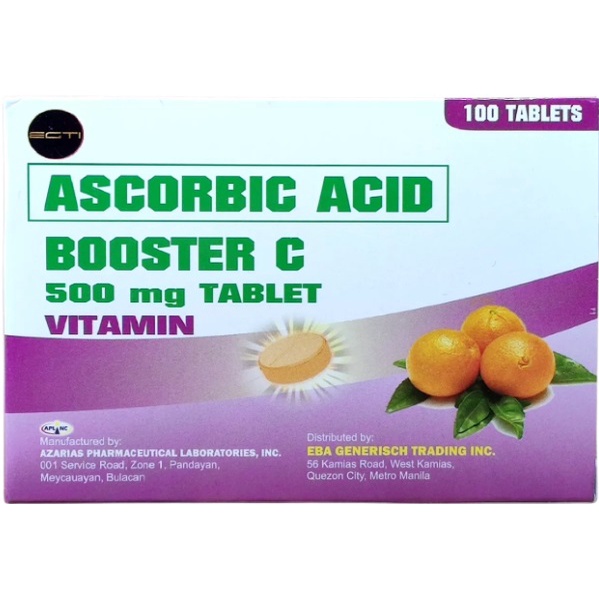 Vitamin C Ascorbic Acid 500mg 100 Tablets in a box Booster C (2025