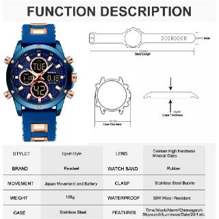 Men Watches Readeel 1299 Watch For Men  With LED Light Calendar Time Alarm Clock Men's  Clock #8