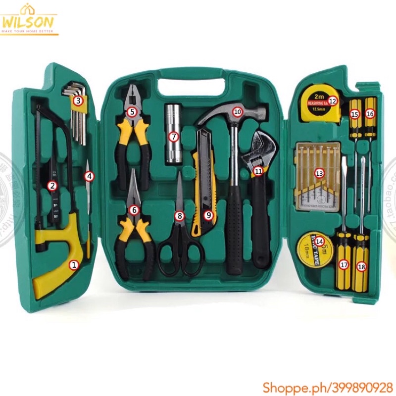 WILSON 27PCS Screw Driver Set Car Emergency Tool Kit Set Car Tools Set Pliers Mechanic Tools Set
