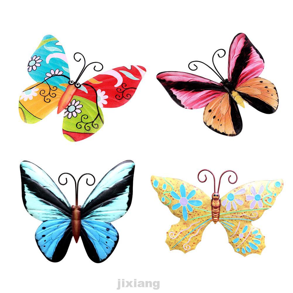 4pcs Set Wall Decor Colorful Inspirational Sculpture Hanging Metal Butterfly Shopee Philippines