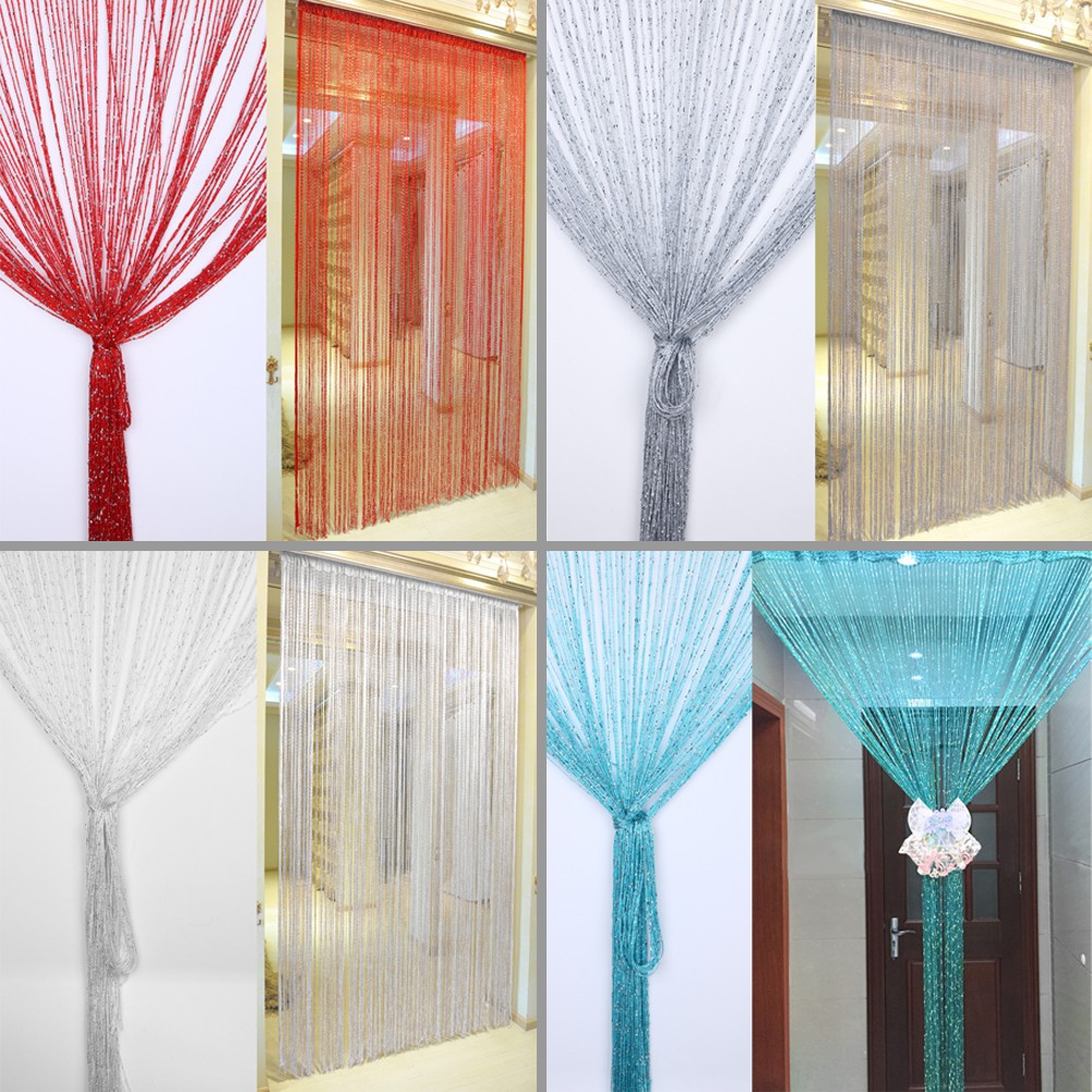 Crystal Bead Curtain Encryption Flash Silver String Curtain