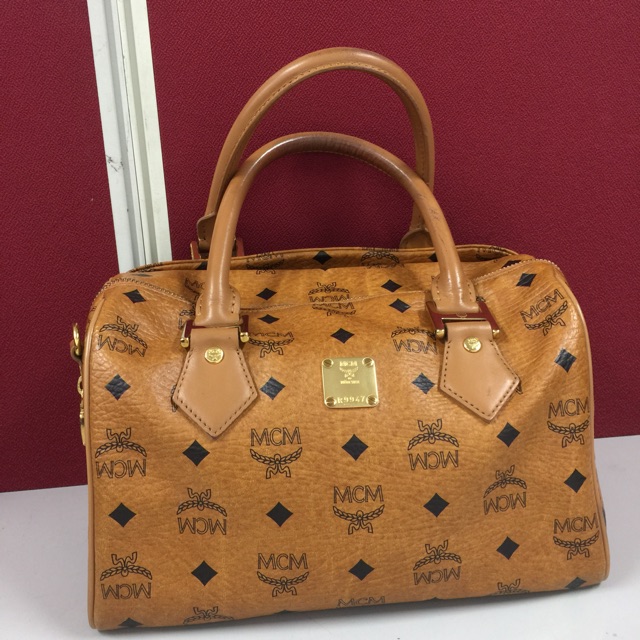 mcm cognac tote