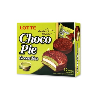 Lotte Choco Pie Banana Cacao Black Sugar Milk Tea Green Tea 336g 12pcs