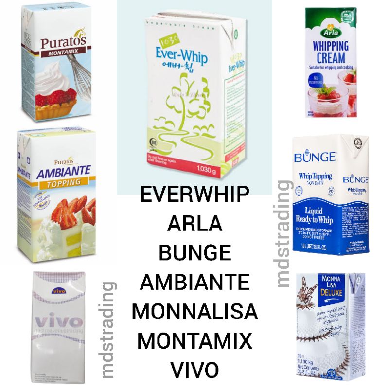 Everwhip Bunge Monna Lisa Vivo Non Dairy Whipping Cream Shopee