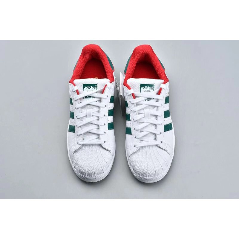 adidas superstar white green red