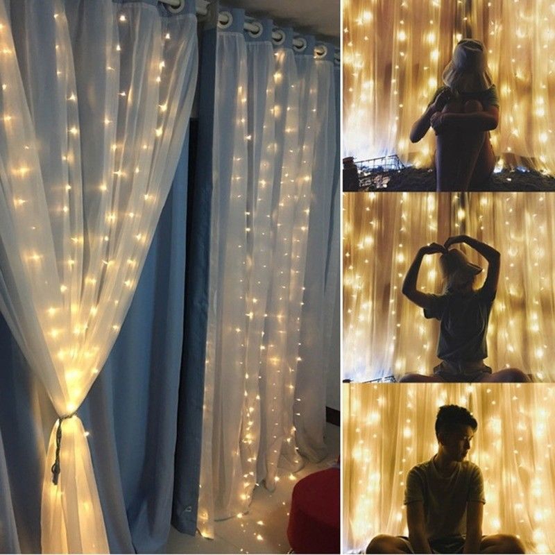 Curtain Fairy Lights USB String Xmas Party Decoration 3m*3M 300LEDS