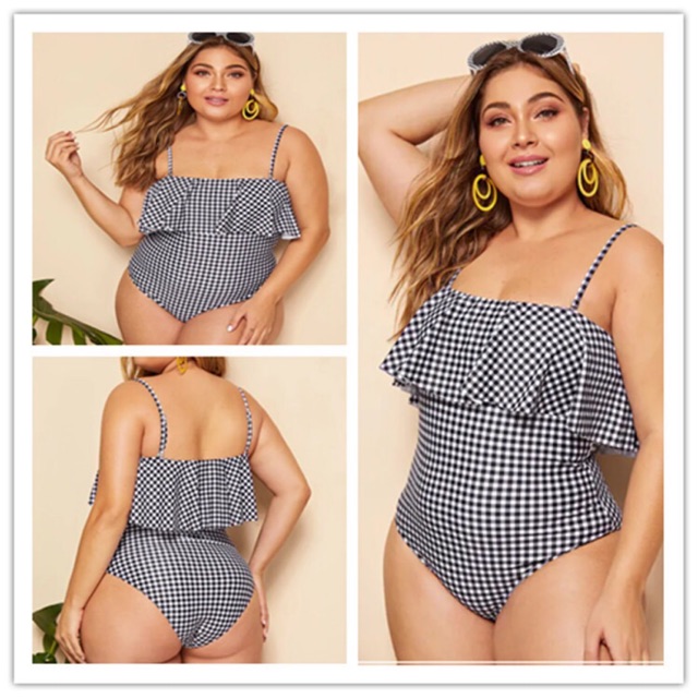 Women one piece swimsuit off shoulder plus size swimsuit ...