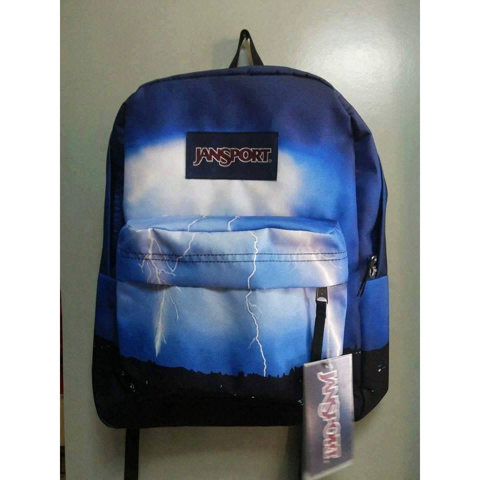 jansport lightning clouds backpack