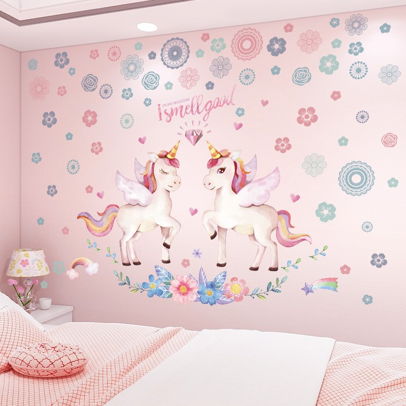 Sticker Unicorn Wallpaper Adhesive Girl Heart Princess Room Dormitory Poster Bedroom Shopee Philippines