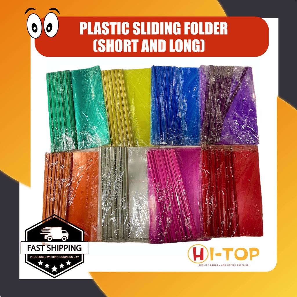 Sliding Folder Plastic with Slide l Long & Short l Plastic Folder with