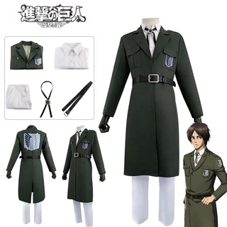 Attack on Titan Cosplay Levi Costume Shingek No Kyojin Scouting Legion Soldier Coat Trench Jacket Uniform Men Halloween