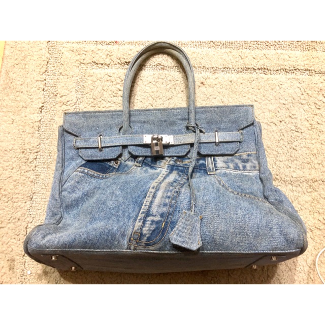 hermes denim bag