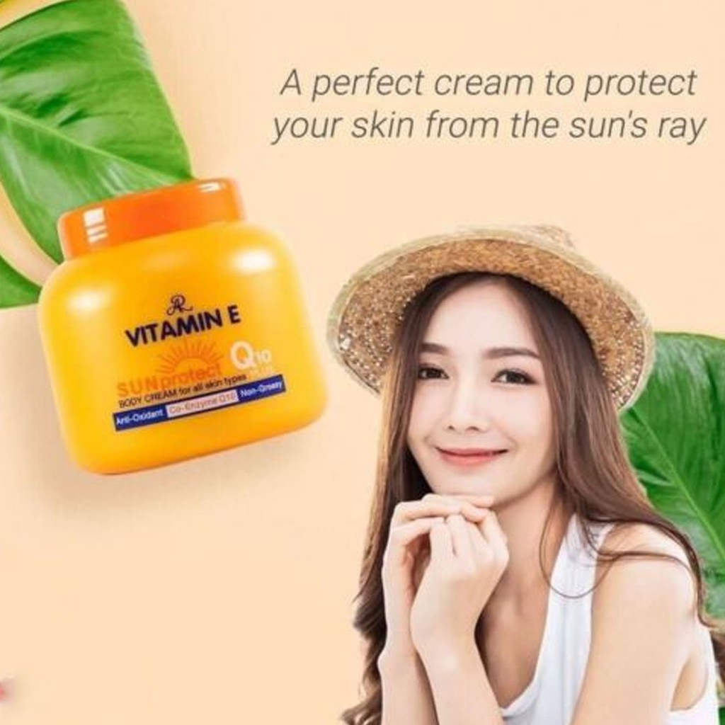 AUTHENTIC AR VITAMIN E SUN PROTECT Q10 plus BODY CREAM Shopee Philippines