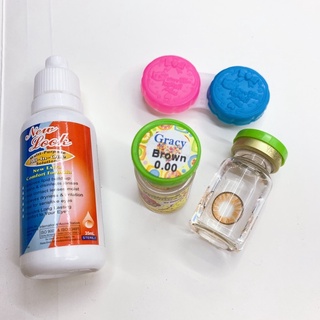 contact lens  with solution and case