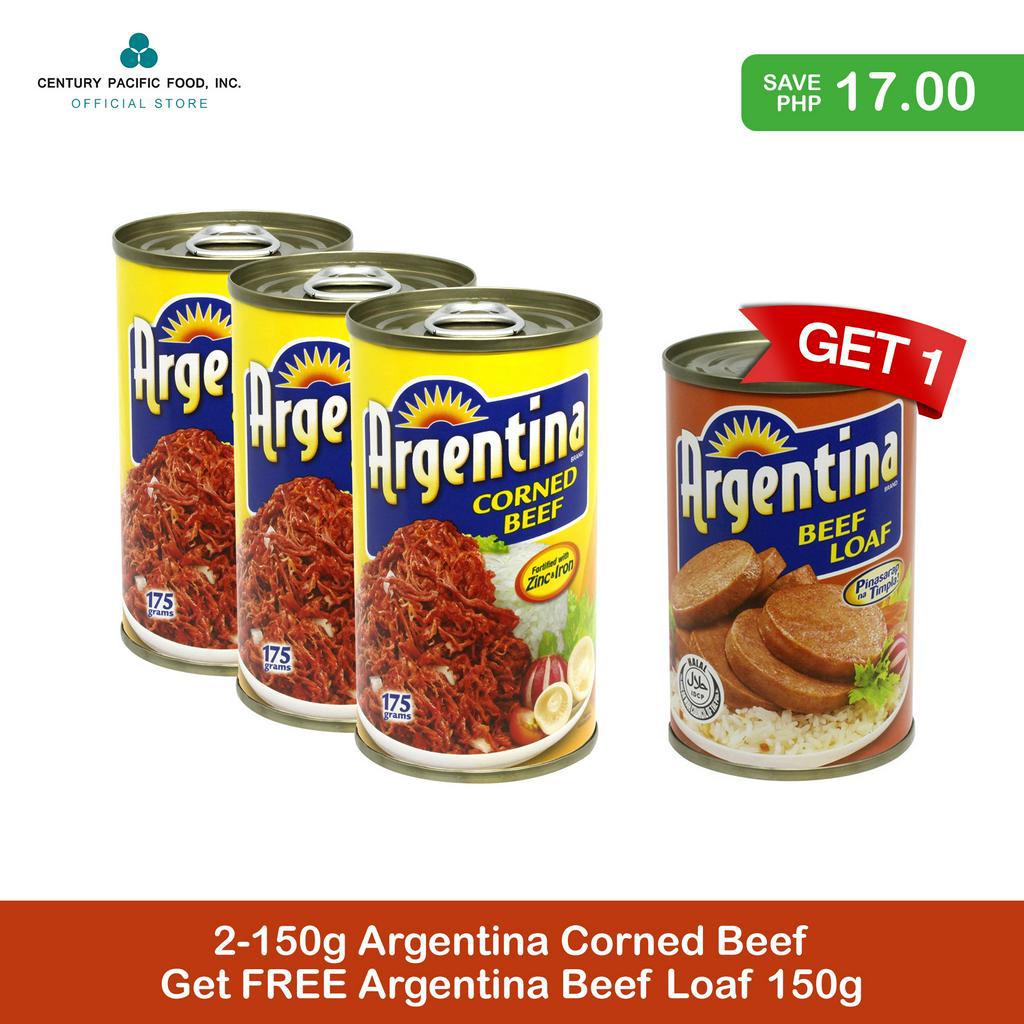 Argentina Corned Beef 175g Pack of 3 + Argentina Beef Loaf 150g Shopee Philippines